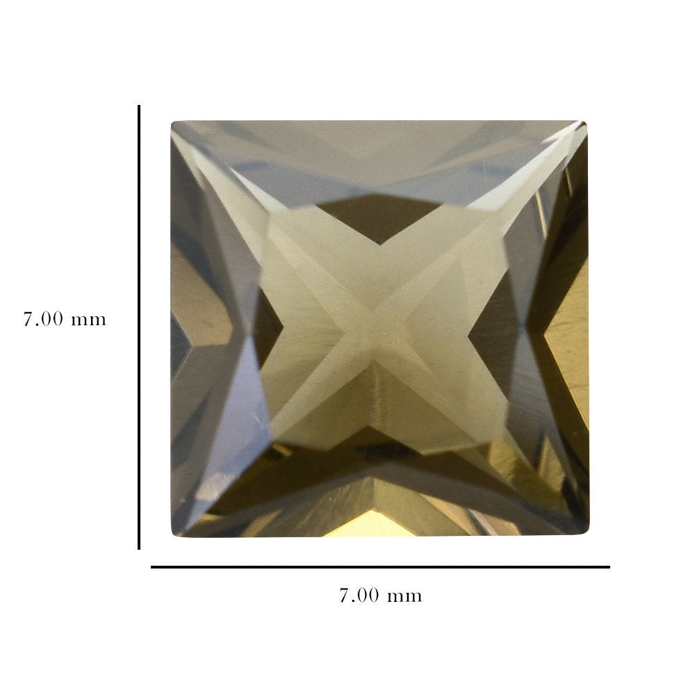 SMOKY QUARTZ PRINCESS CUT SQUARE 7.00MM 1.51 Cts.