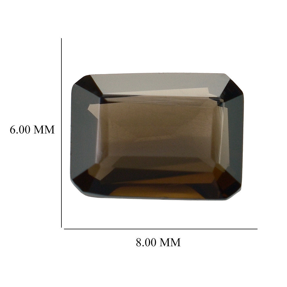 SMOKY QUARTZ CUT OCTAGON 8X6MM 1.35 Cts.