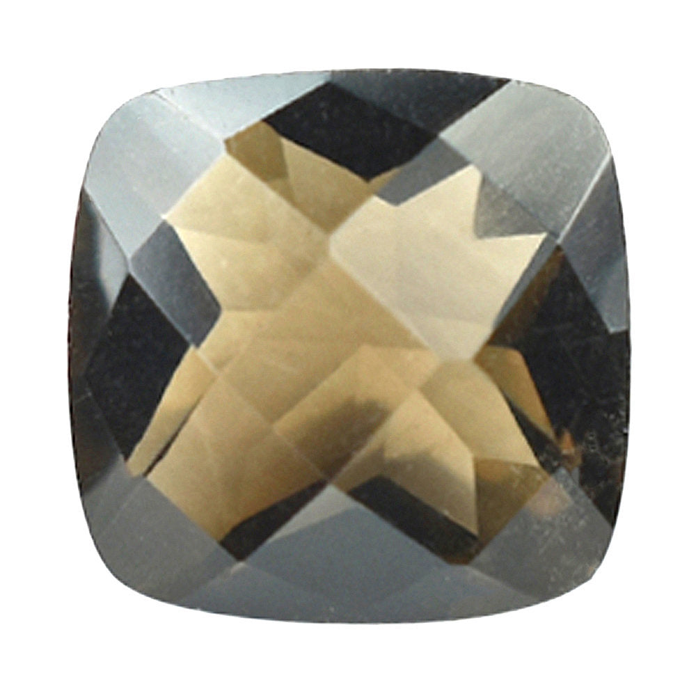 SMOKY QUARTZ CHECKER CUT CUSHION 6.00MM 0.88 Cts.