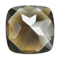 SMOKY QUARTZ CHECKER CUT CUSHION 6.00MM 0.88 Cts.