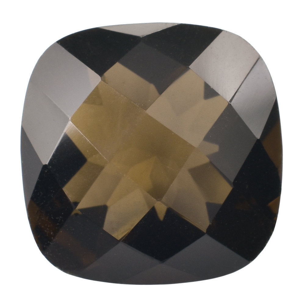 SMOKY QUARTZ CHECKER CUT CUSHION 13.00MM 7.67 Cts.