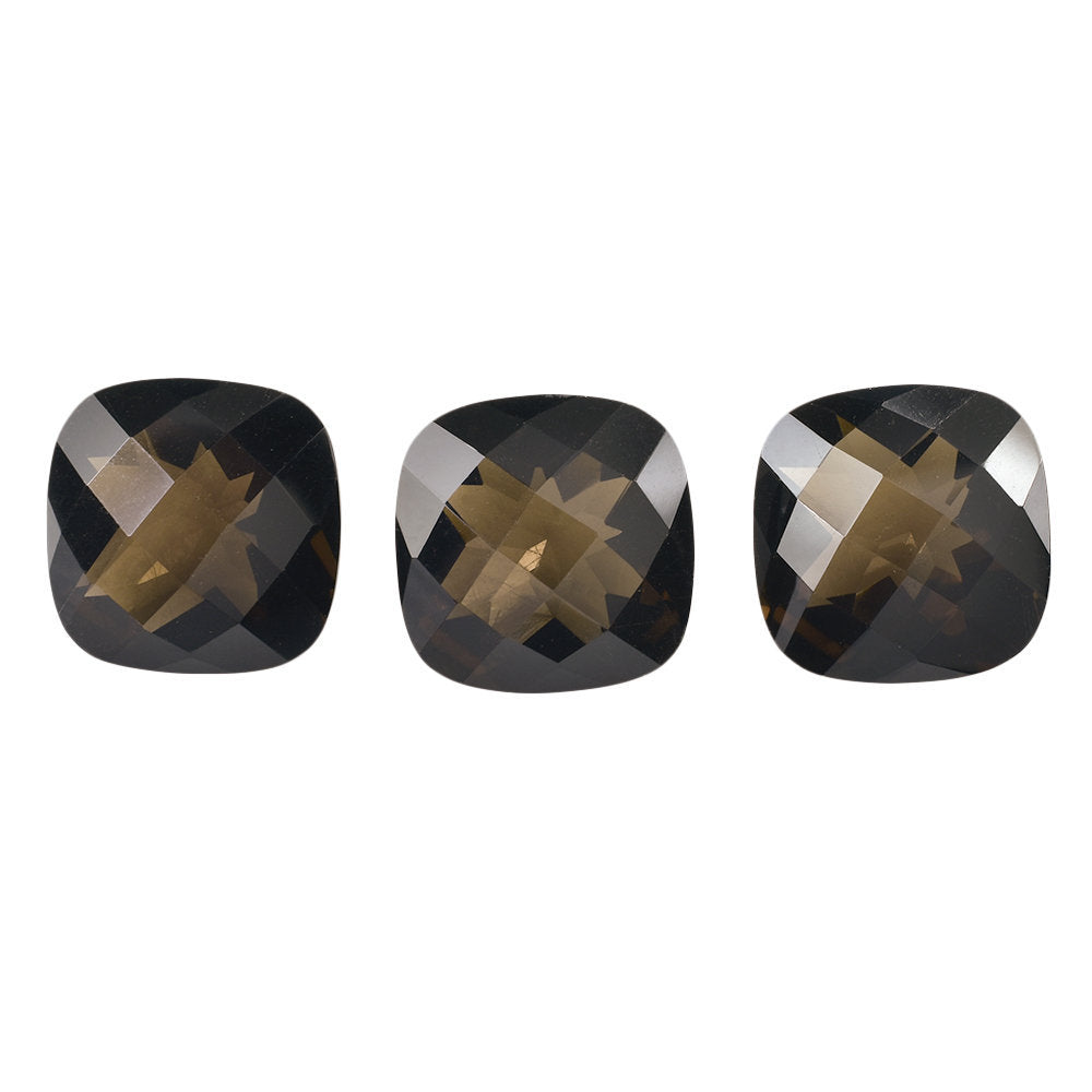 SMOKY QUARTZ CHECKER CUT CUSHION 13.00MM 7.67 Cts.