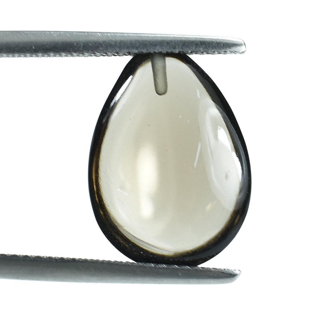 SMOKY QUARTZ LENTIL PEAR (HALF DRILL) 16X12MM 6.70 Cts.