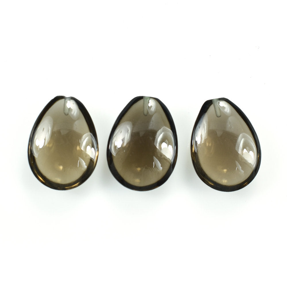 SMOKY QUARTZ LENTIL PEAR (HALF DRILL) 16X12MM 6.70 Cts.