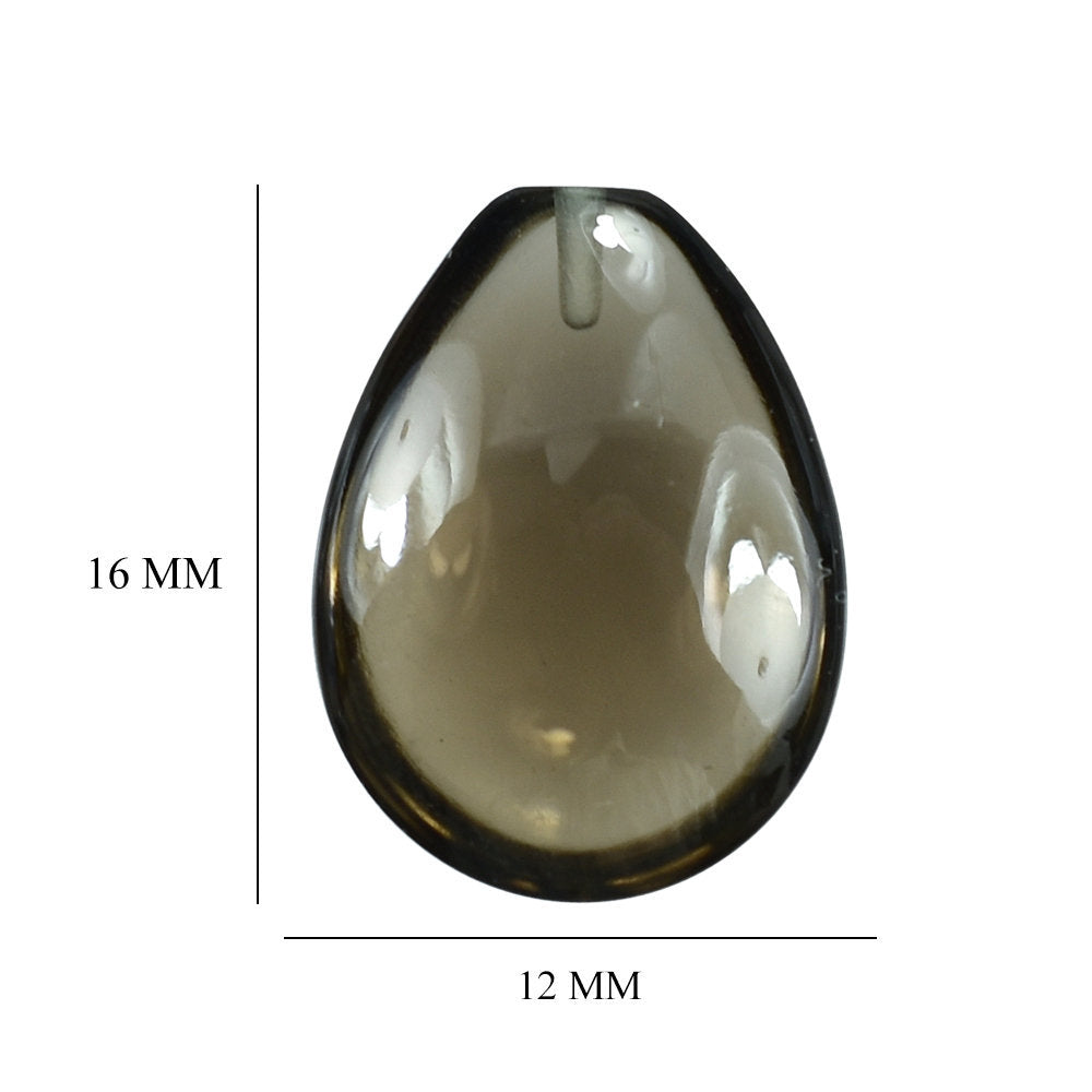 SMOKY QUARTZ LENTIL PEAR (HALF DRILL) 16X12MM 6.70 Cts.