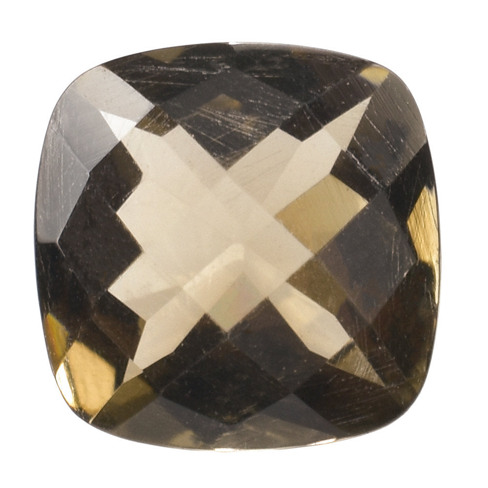 SMOKY QUARTZ CHECKER CUT CUSHION 6.00MM 0.81 Cts.