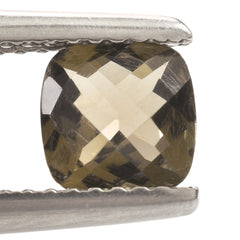 SMOKY QUARTZ CHECKER CUT CUSHION 6.00MM 0.81 Cts.