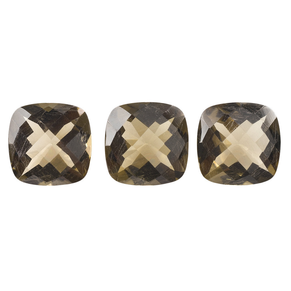 SMOKY QUARTZ CHECKER CUT CUSHION 6.00MM 0.81 Cts.