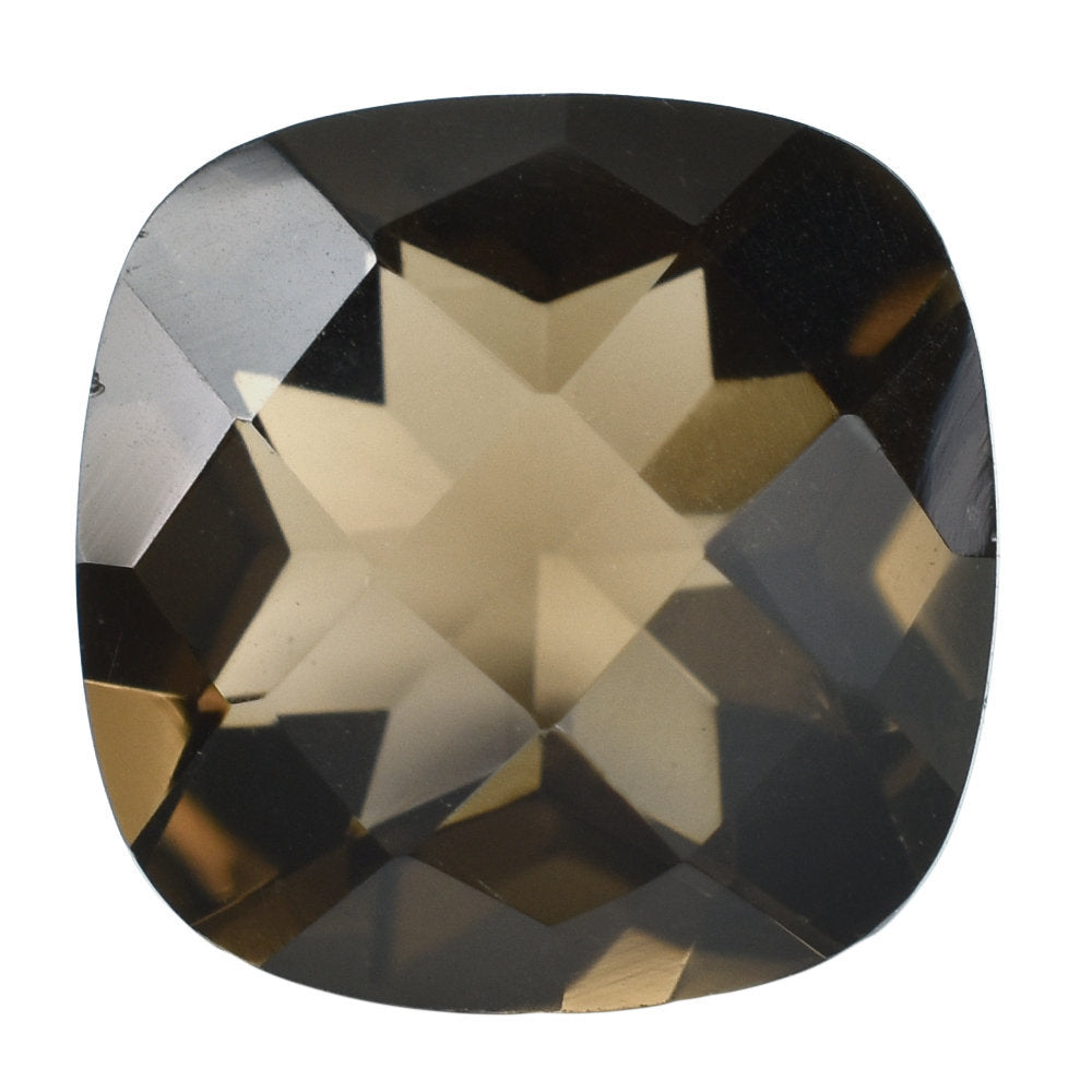 SMOKY QUARTZ CHECKER CUT CUSHION 9.00MM 2.64 Cts.