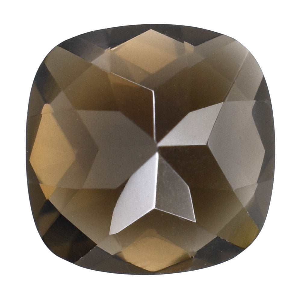 SMOKY QUARTZ CHECKER CUT CUSHION 9.00MM 2.64 Cts.