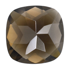 SMOKY QUARTZ CHECKER CUT CUSHION 9.00MM 2.64 Cts.