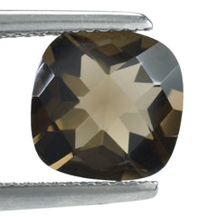SMOKY QUARTZ CHECKER CUT CUSHION 9.00MM 2.64 Cts.