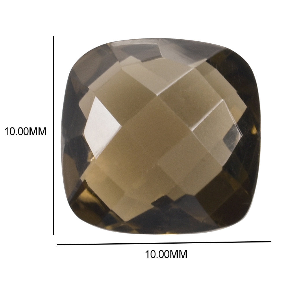 SMOKY QUARTZ BRIOLETTE CUSHION 10.00MM 3.68 Cts.