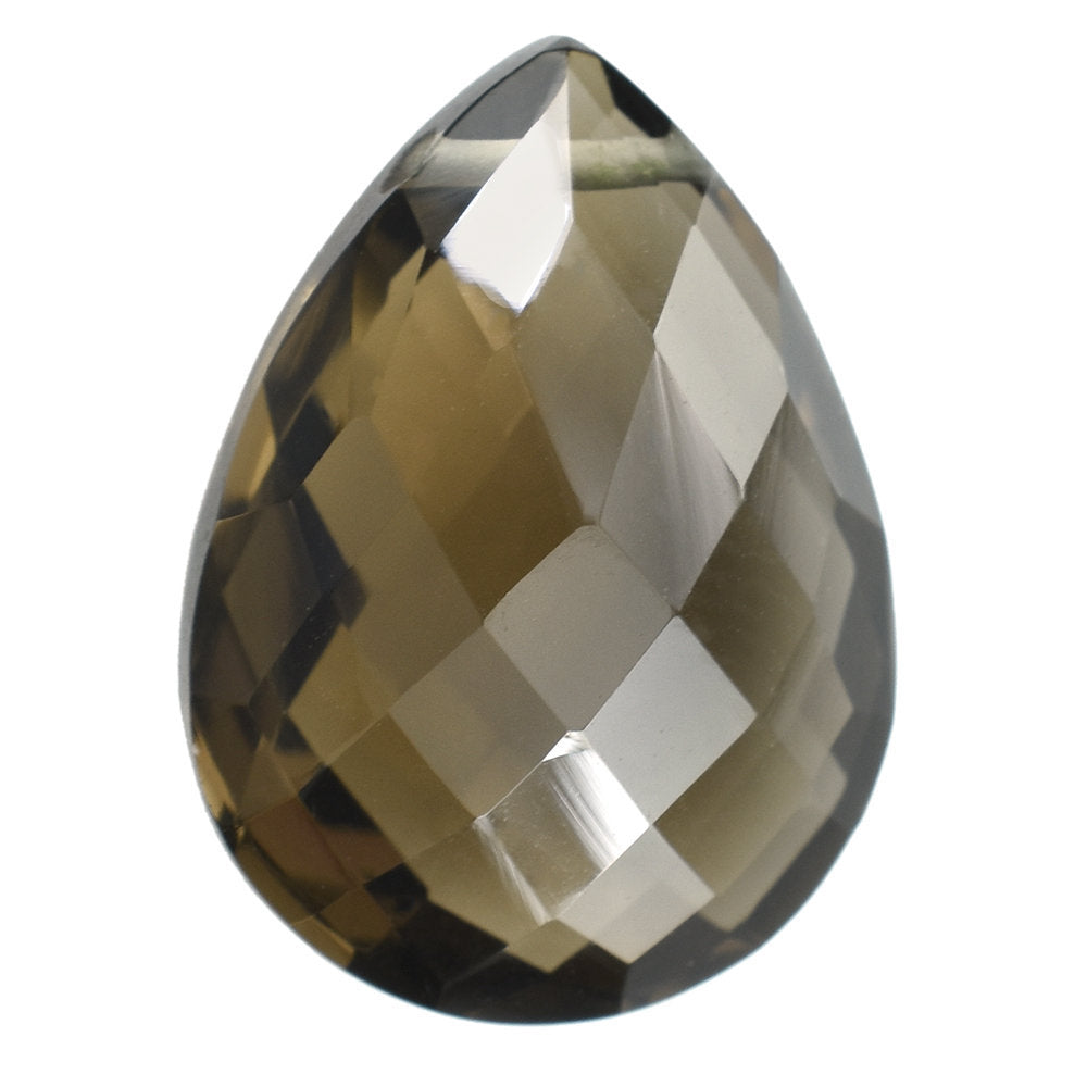 SMOKY QUARTZ BRIOLETTE PEAR (FULL DRILL) 16X12MM 7.33 Cts.