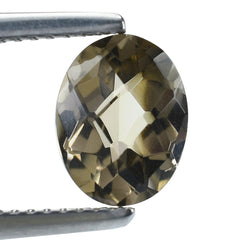SMOKY QUARTZ CHECKER CUT OVAL 9X7MM 1.70 Cts.