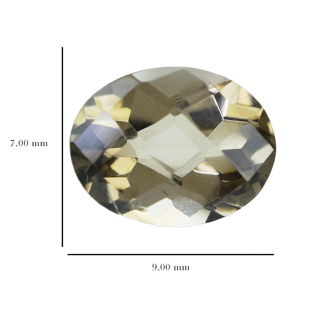 SMOKY QUARTZ CHECKER CUT OVAL 9X7MM 1.70 Cts.