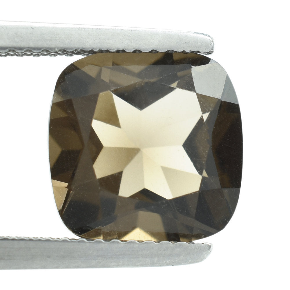 SMOKY QUARTZ CUT CUSHION 10.00MM 3.82 Cts.