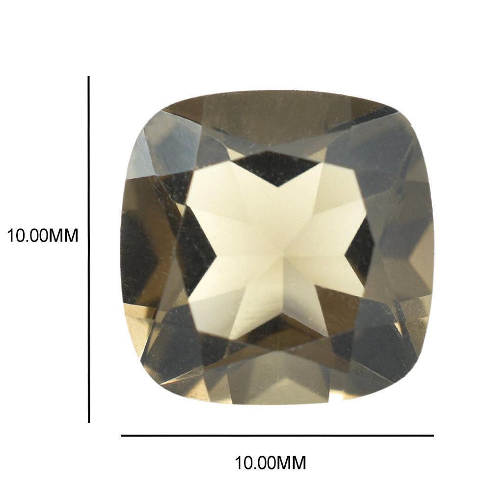 SMOKY QUARTZ CUT CUSHION 10.00MM 3.82 Cts.