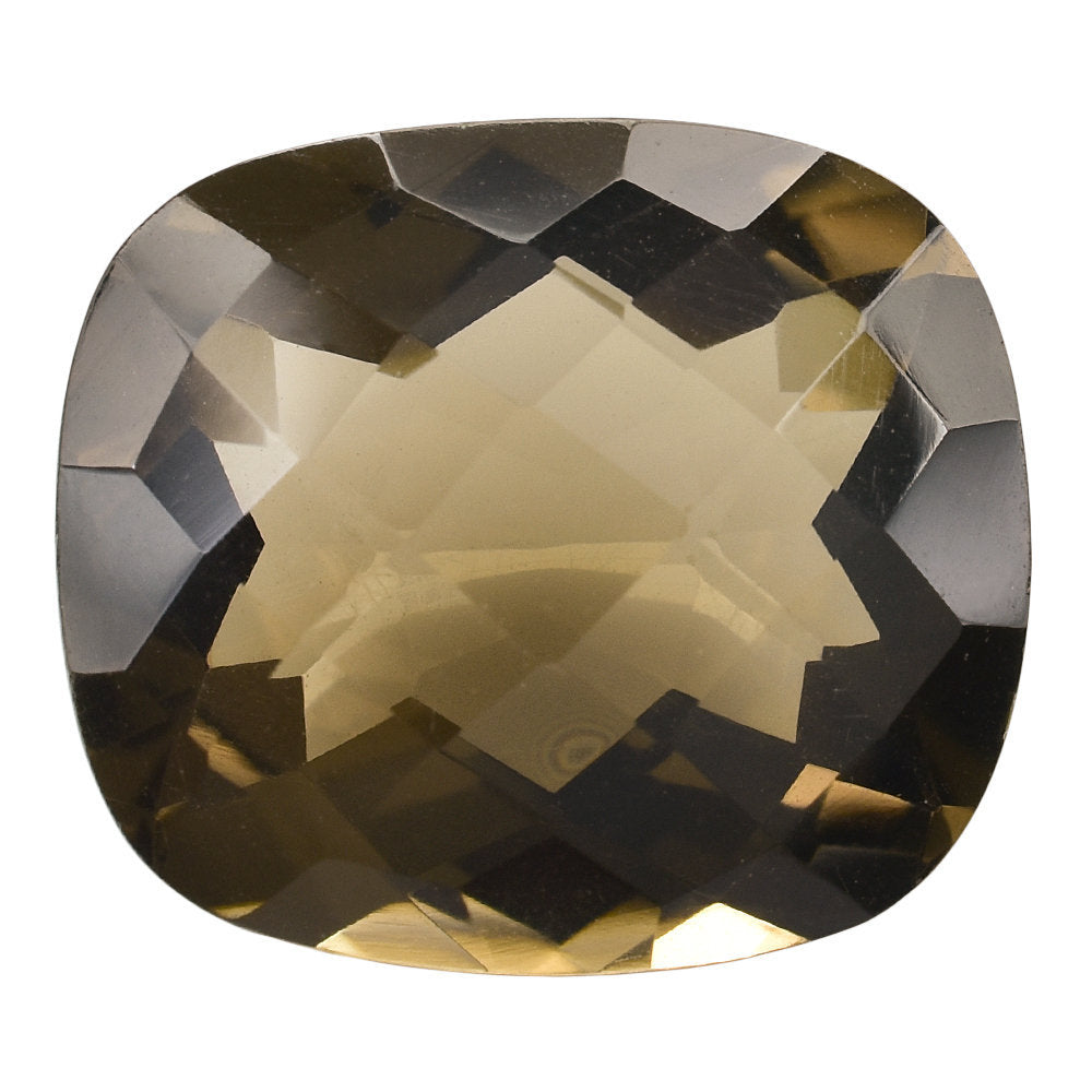 SMOKY QUARTZ CHECKER CUT CUSHION 16X14MM 11.00 Cts.