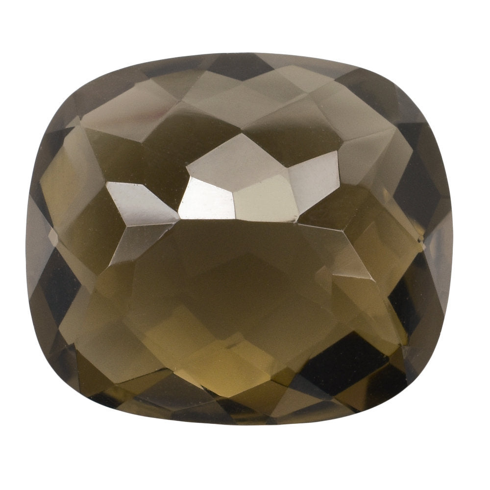 SMOKY QUARTZ CHECKER CUT CUSHION 16X14MM 11.00 Cts.