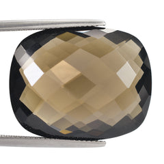 SMOKY QUARTZ BRIOLETTE CUSHION 25X20MM 33.84 Cts.