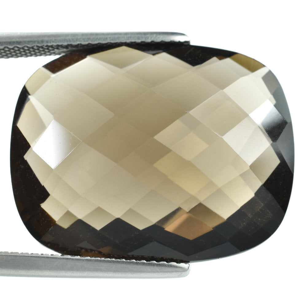 SMOKY QUARTZ BRIOLETTE CUSHION 25X20MM 32.34 Cts.