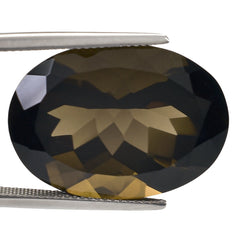 SMOKY QUARTZ CUT OVAL 25X18MM 30.70 Cts.