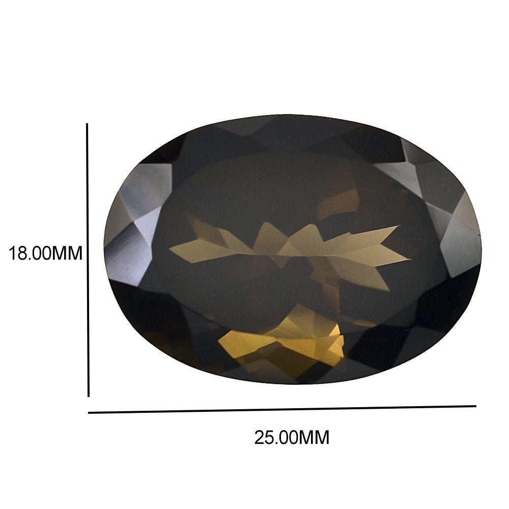 SMOKY QUARTZ CUT OVAL 25X18MM 30.70 Cts.