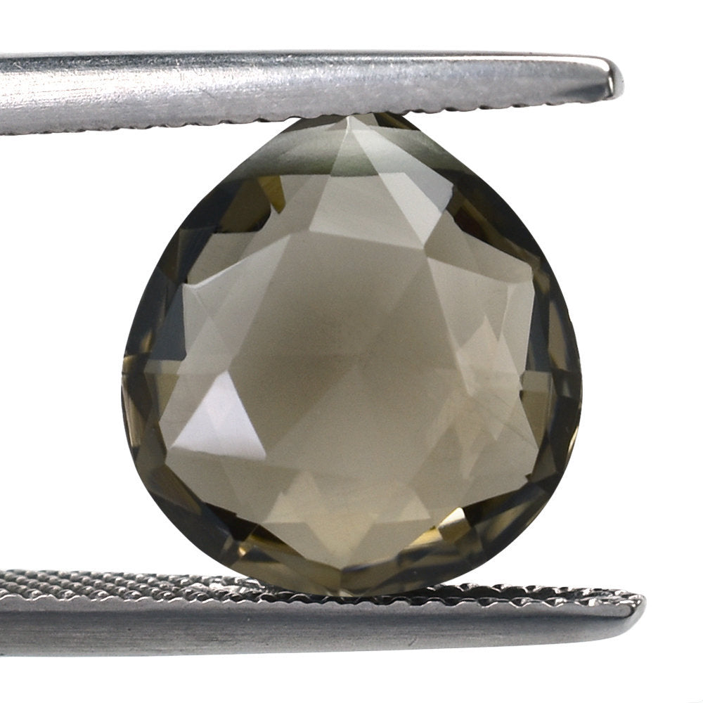 SMOKY QUARTZ ROSE CUT BRIOLETTE HEART (FULL DRILL) 13X12MM 6.04 Cts.