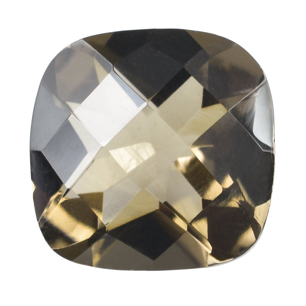SMOKY QUARTZ CHECKER CUT CUSHION 8MM 1.90 Cts.