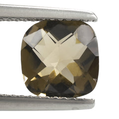 SMOKY QUARTZ CHECKER CUT CUSHION 8MM 1.90 Cts.