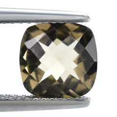 SMOKY QUARTZ CHECKER CUT CUSHION 8MM 2.00 Cts.