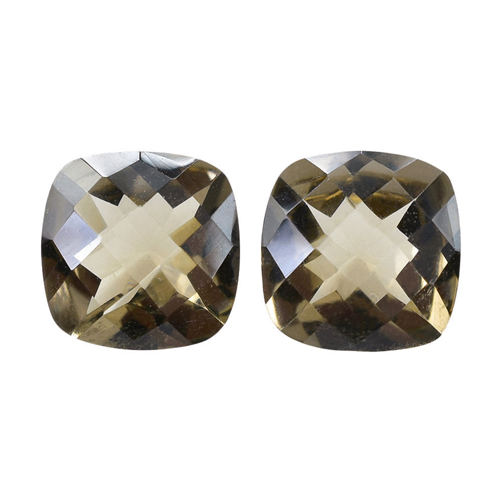 SMOKY QUARTZ CHECKER CUT CUSHION 8MM 2.00 Cts.