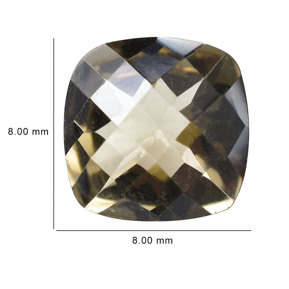 SMOKY QUARTZ CHECKER CUT CUSHION 8MM 2.00 Cts.