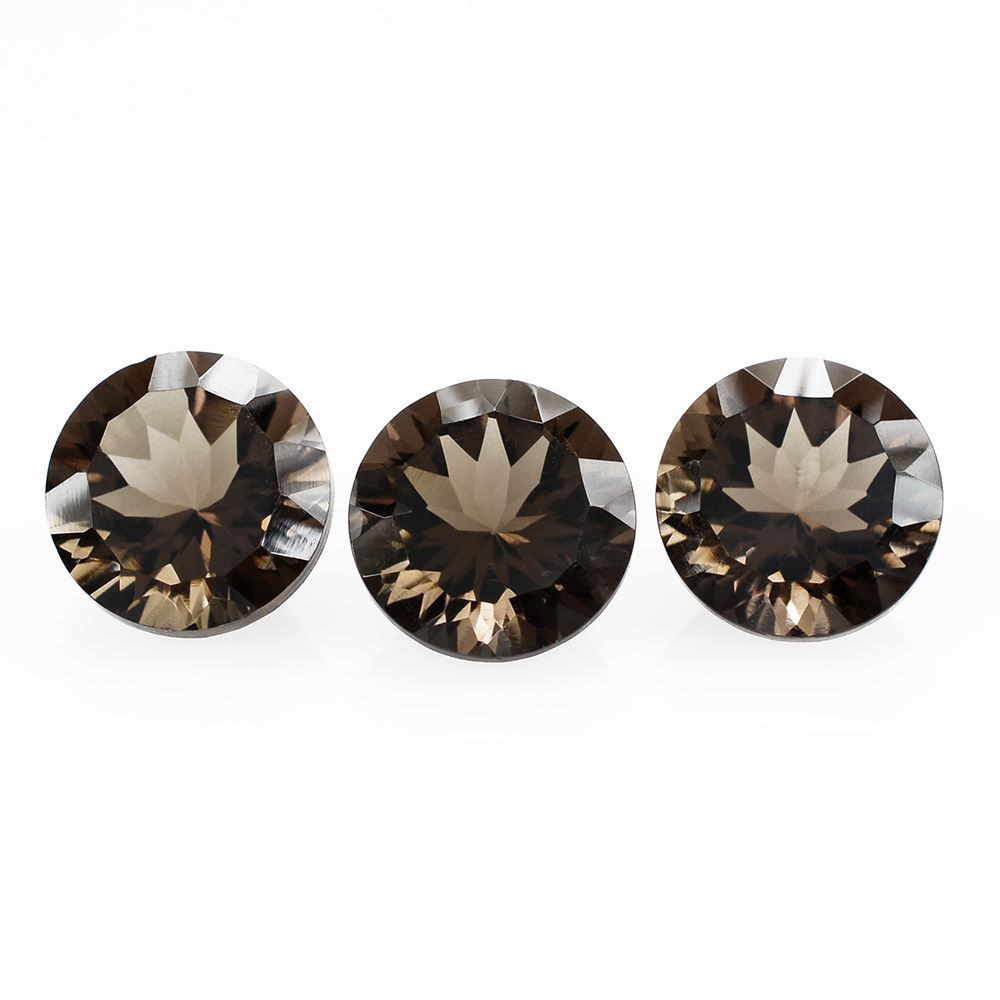SMOKY QUARTZ CONCAVE CUT ROUND 6.50MM 1.00 Cts.