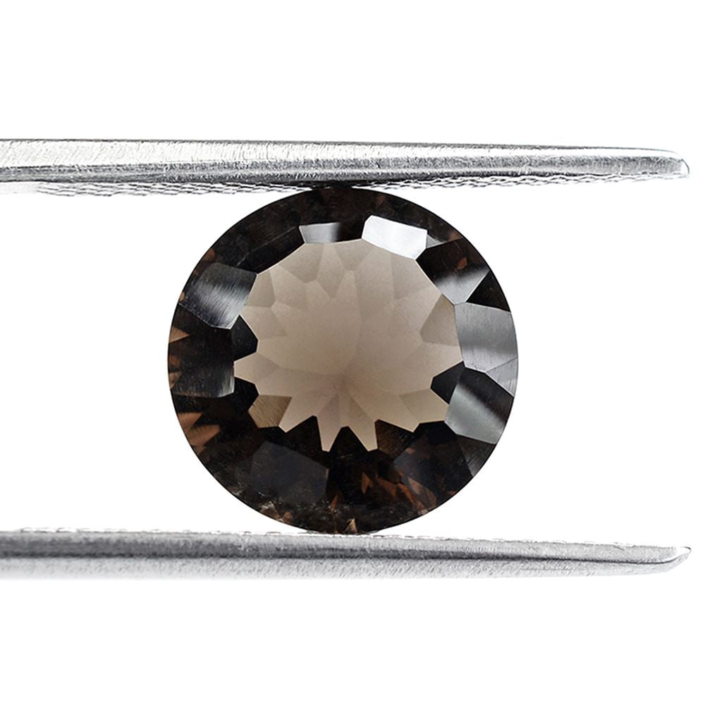 SMOKY QUARTZ CONCAVE CUT ROUND 10MM 2.93 Cts.