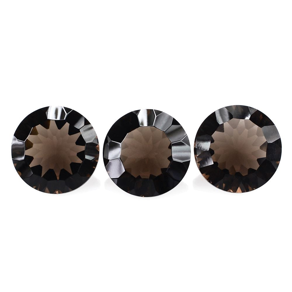 SMOKY QUARTZ CONCAVE CUT ROUND 10MM 2.93 Cts.