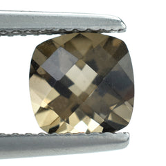 SMOKY QUARTZ CHECKER CUT CUSHION 7MM 1.38 Cts.