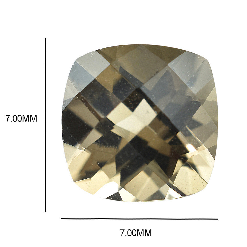 SMOKY QUARTZ CHECKER CUT CUSHION 7MM 1.38 Cts.