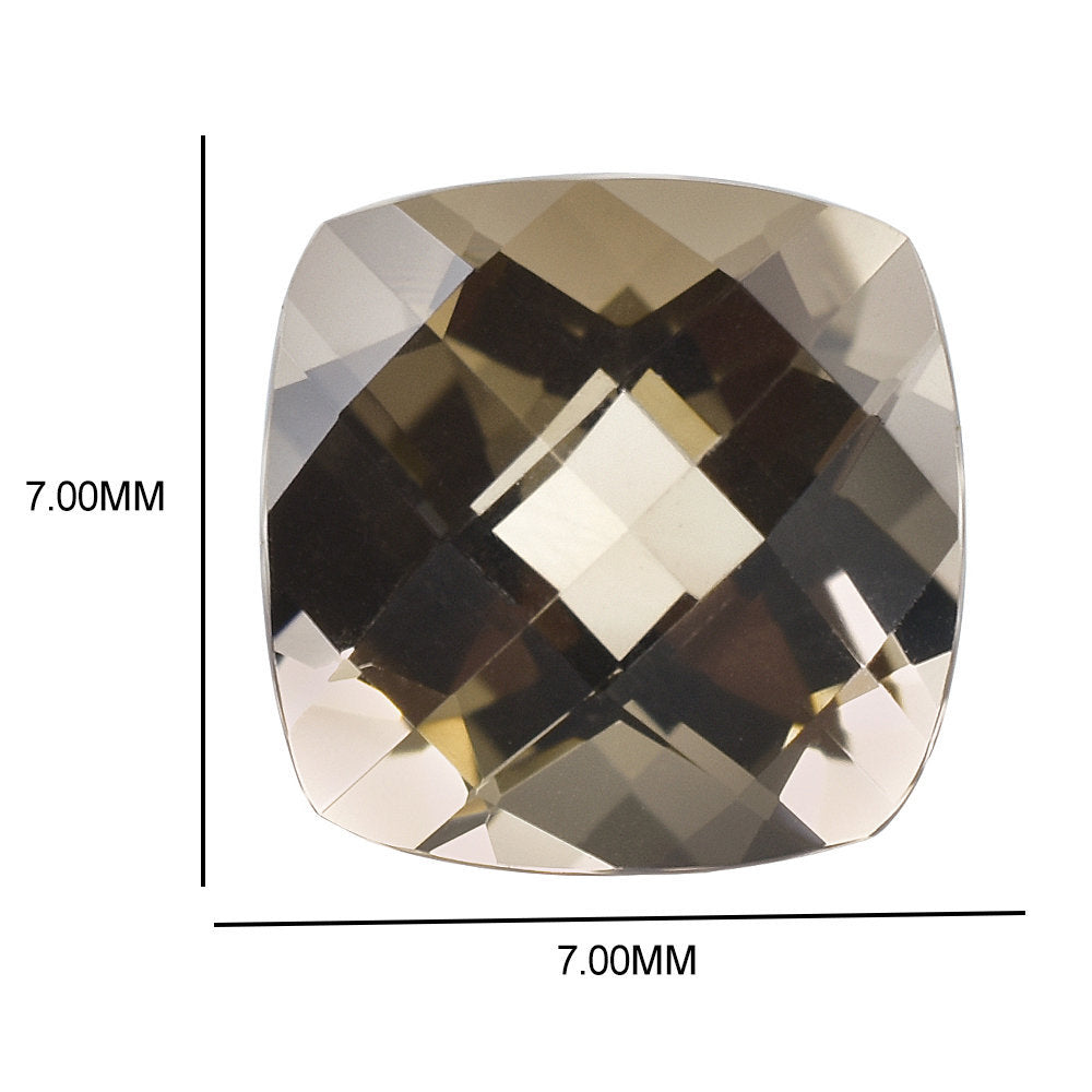 SMOKY QUARTZ CHECKER CUT CUSHION 7MM 1.48 Cts.