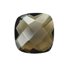 SMOKY QUARTZ BRIOLETTE CUSHION (HALF DRILL) 10MM 3.83 Cts.