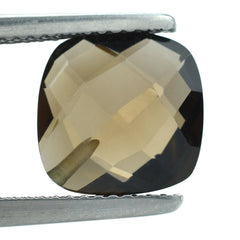 SMOKY QUARTZ BRIOLETTE CUSHION (HALF DRILL) 10MM 3.83 Cts.