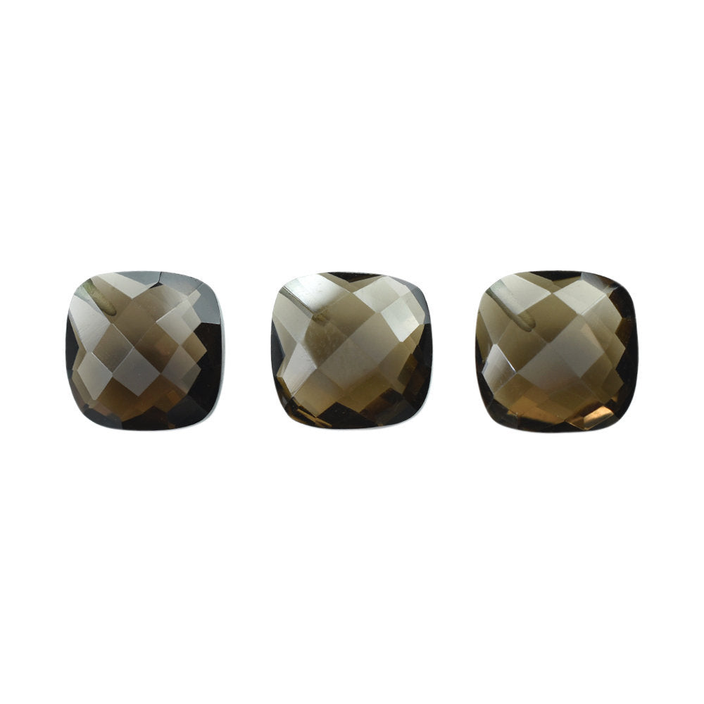 SMOKY QUARTZ BRIOLETTE CUSHION (HALF DRILL) 10MM 3.83 Cts.