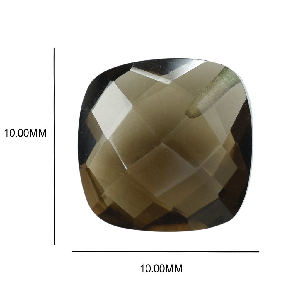 SMOKY QUARTZ BRIOLETTE CUSHION (HALF DRILL) 10MM 3.83 Cts.