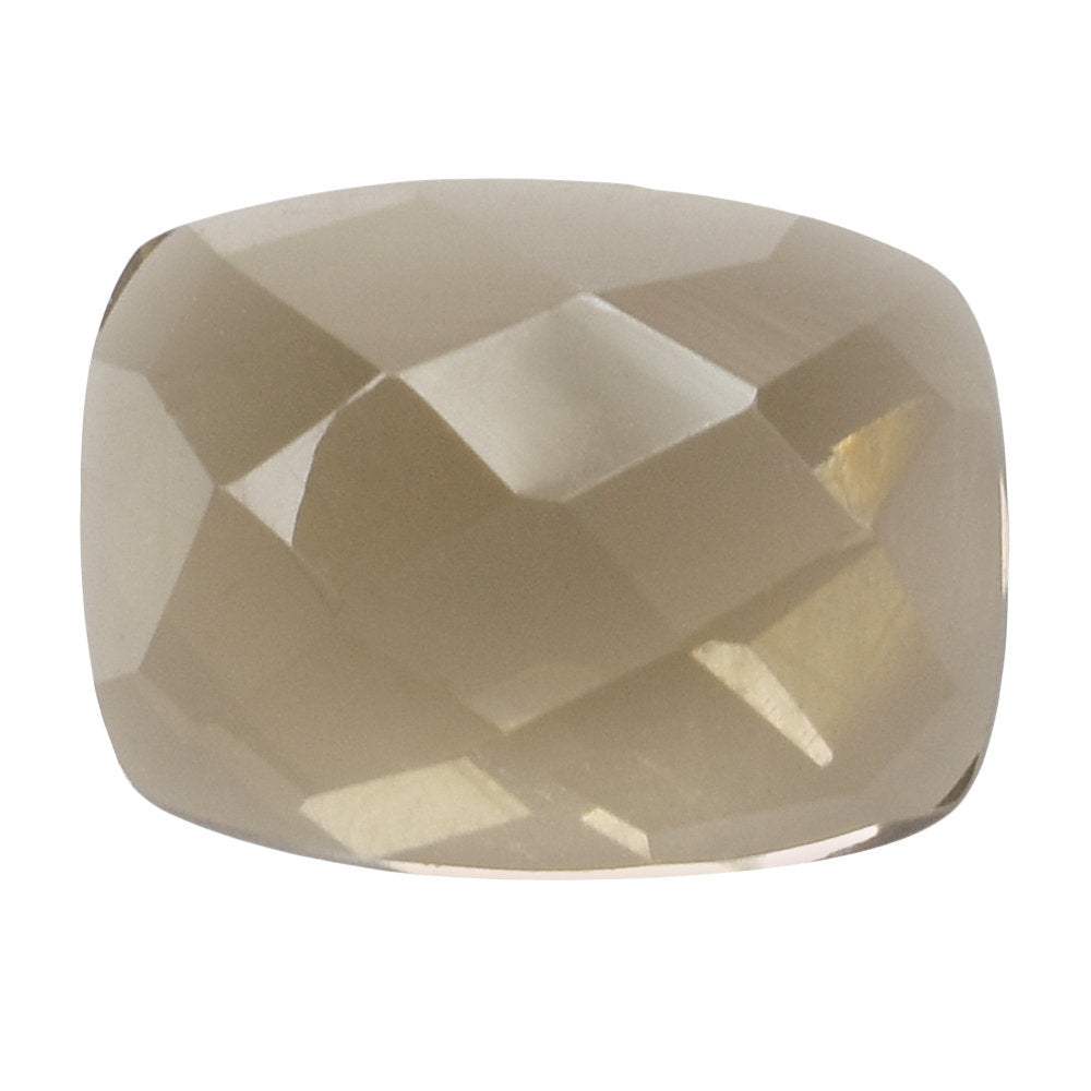 SMOKY QUARTZ CHECKER CUSHION CAB 8X6MM 1.32 Cts.