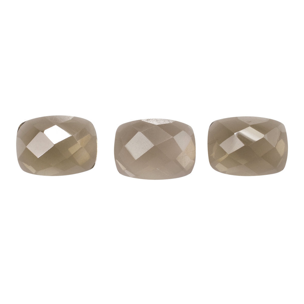 SMOKY QUARTZ CHECKER CUSHION CAB 8X6MM 1.32 Cts.