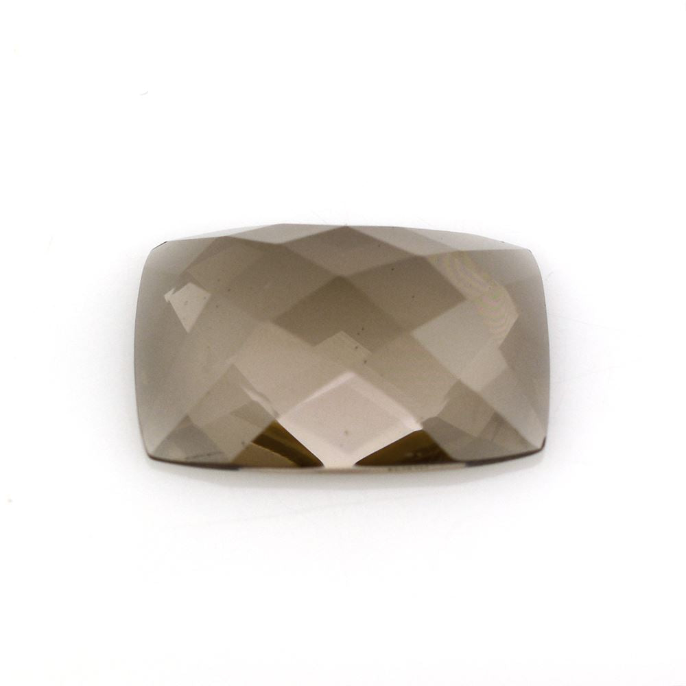 SMOKY QUARTZ CHECKER CUSHION CAB 18X12.50MM 9.20 Cts.