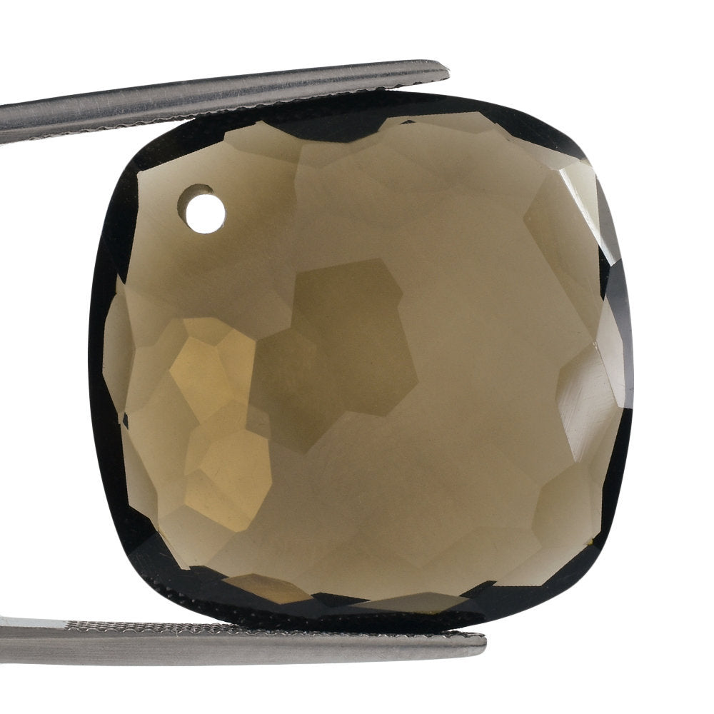 SMOKY QUARTZ IRREGULAR CUT BRIOLETTE CUSHION (FULL DRILL) 25MM 33.22 Cts.
