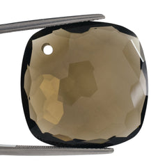SMOKY QUARTZ IRREGULAR CUT BRIOLETTE CUSHION (FULL DRILL) 25MM 33.22 Cts.