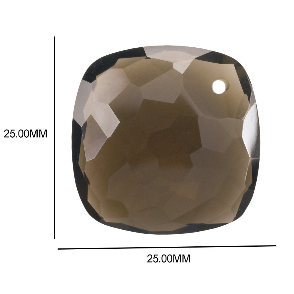 SMOKY QUARTZ IRREGULAR CUT BRIOLETTE CUSHION (FULL DRILL) 25MM 33.22 Cts.